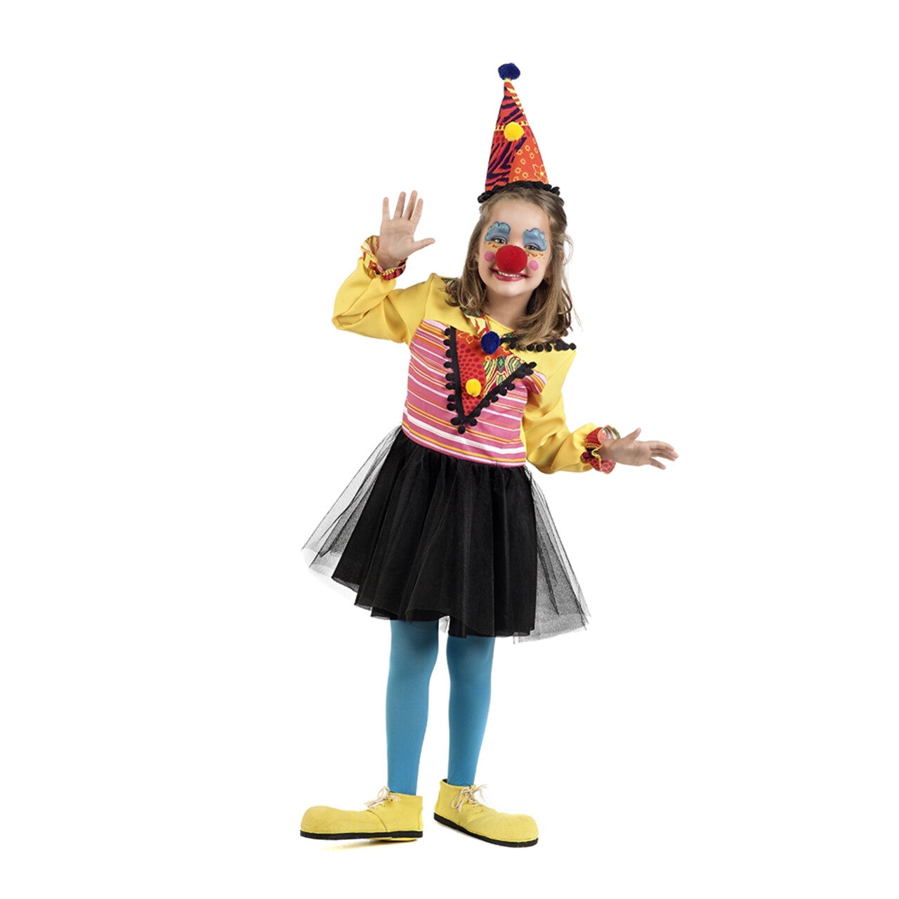 Op deze afbeelding zie je een Kostuums, van het merk Limit. Sarah Schaterlach Vrolijk Circus Clown Meisje Kostuum