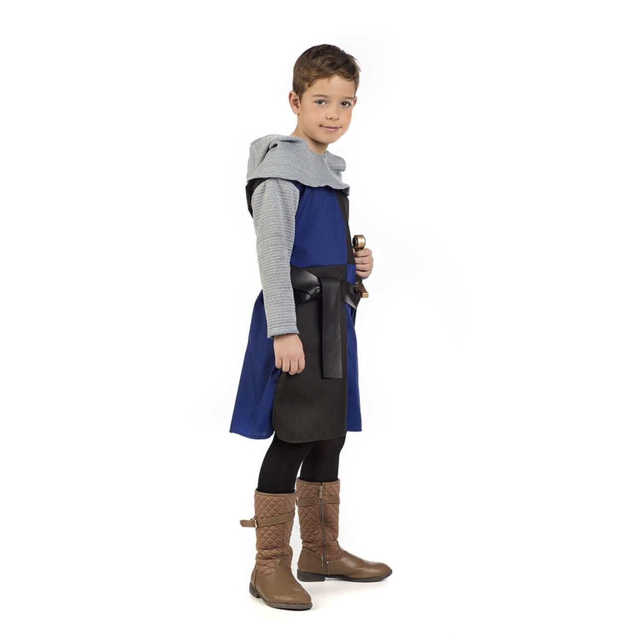 Op deze afbeelding zie je een Kostuums, van het merk Limit. Ridder Zonder Paard Raoul Blauw Zwart Jongen Kostuum