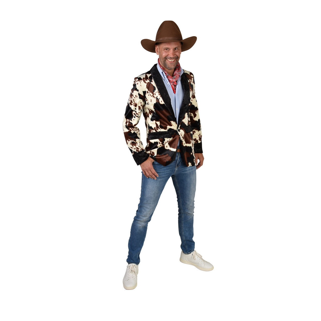 Op deze afbeelding zie je een Kostuums, van het merk Magic By Freddy's. Stoere Cowboy Range Jas Billy Cow Man