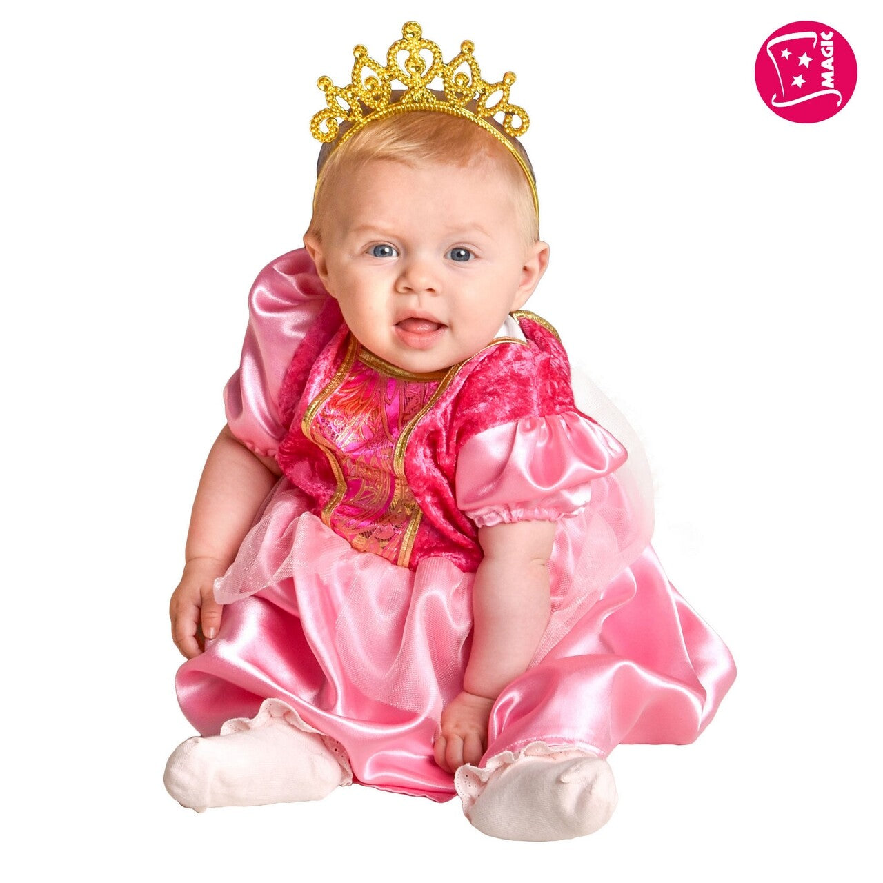 Op deze afbeelding zie je een Kostuums, van het merk Magic By Freddy's. Roze Mini Prinses Pia Meisje Kostuum