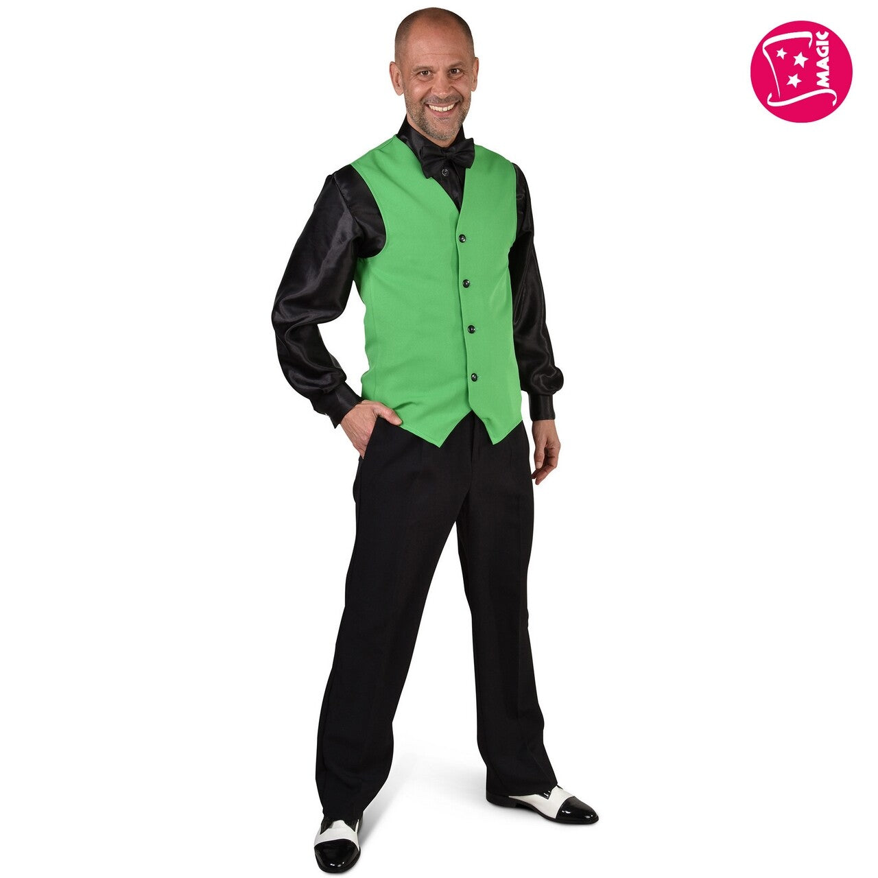 Op deze afbeelding zie je een Kostuums, van het merk Magic By Freddy's. Vest Franky Groen Man