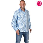 Op deze afbeelding zie je een Kostuums, van het merk Magic By Freddy's. Overhemd Satijn Baby Blauw Man