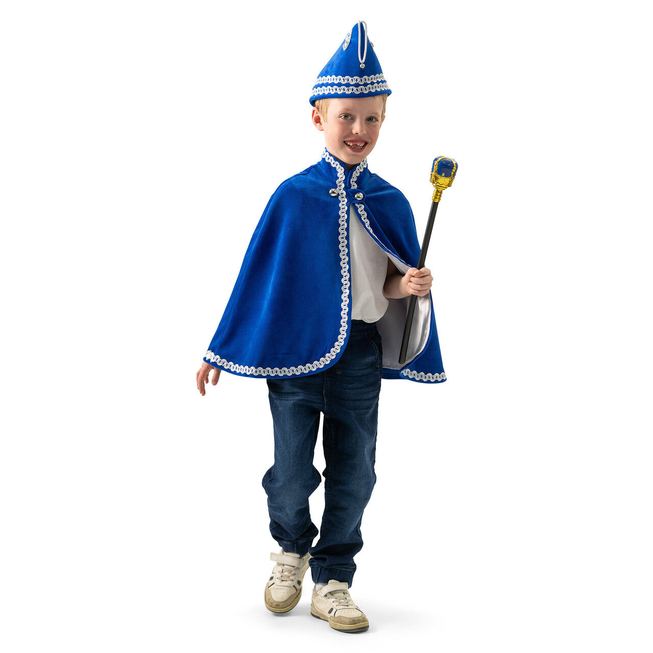 Op deze afbeelding zie je een Kostuums, van het merk Magic By Freddy's. Raad Van 11 Cape Blauw Kind