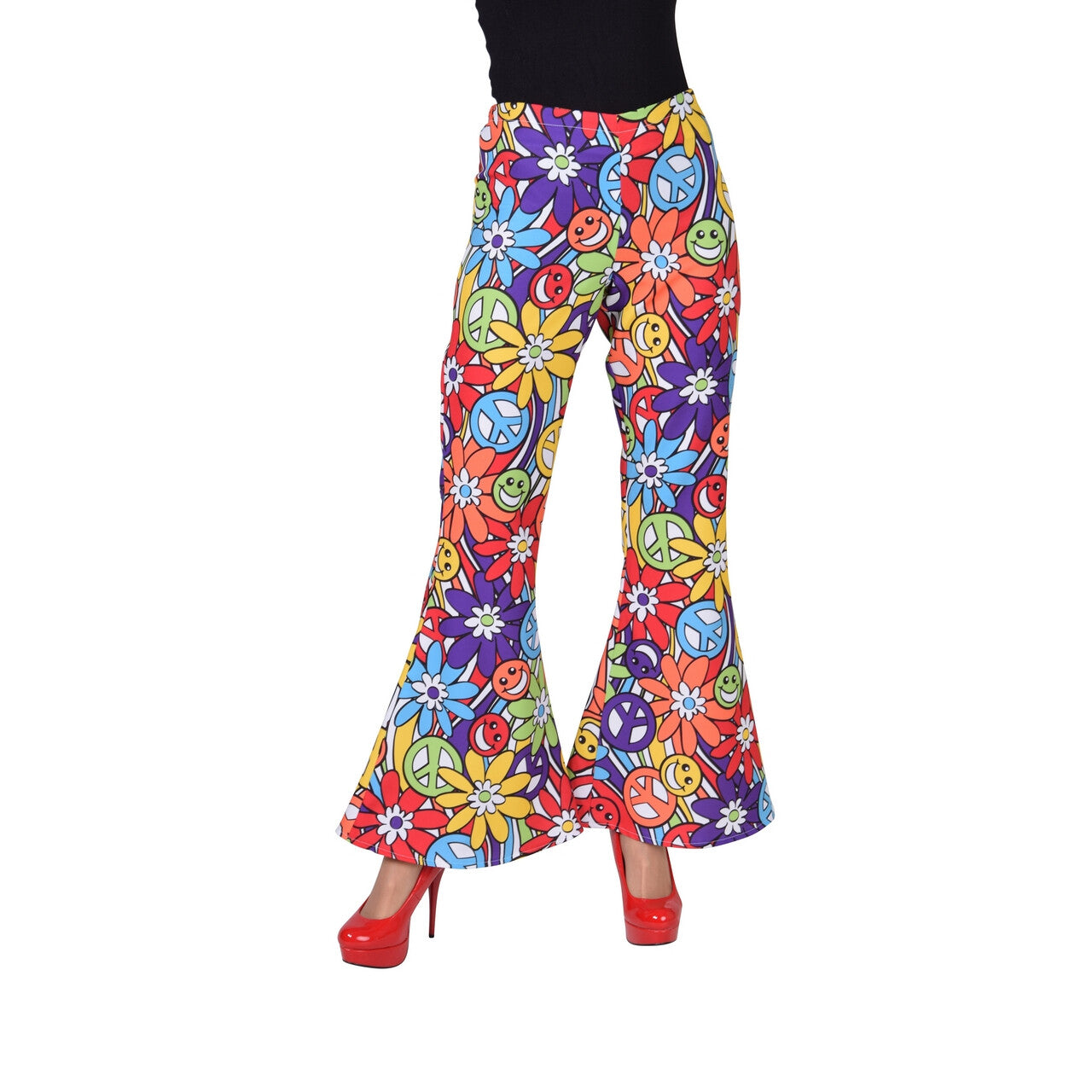 Op deze afbeelding zie je een Kostuums, van het merk Magic By Freddy's. Vrolijke Smiley Hippie Broek Vrouw