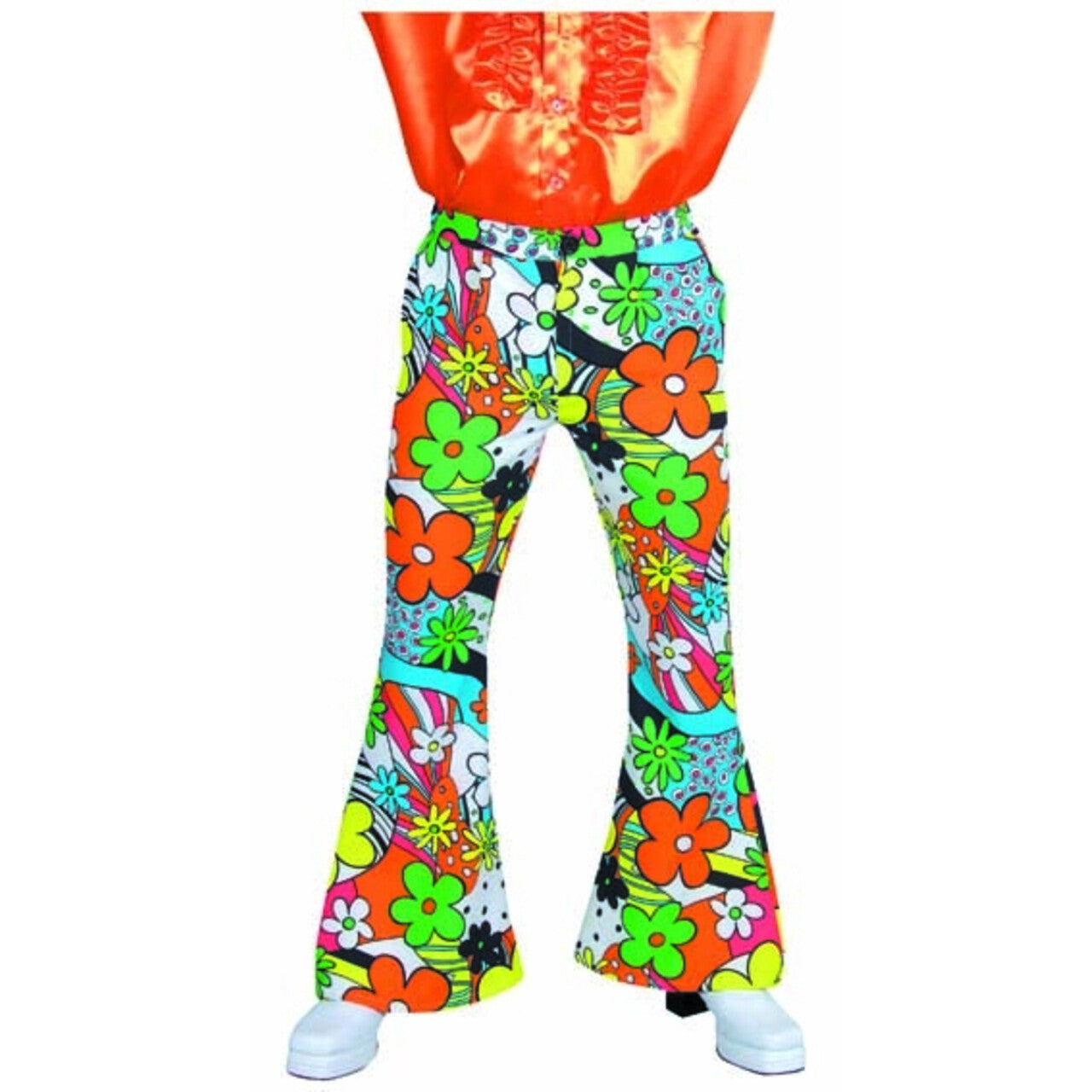 Op deze afbeelding zie je een Kostuums, van het merk Magic By Freddy's. Hippie Flower Power Broek Man