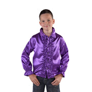 Op deze afbeelding zie je een Kostuums, van het merk Magic By Freddy's. Niet Hakken Maar Dansen Ruches Blouse Paars Jongen