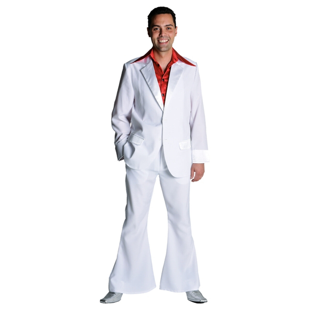 Op deze afbeelding zie je een Kostuums, van het merk Magic By Freddy's. Wit Saturday Night Boogie Night Man Kostuum