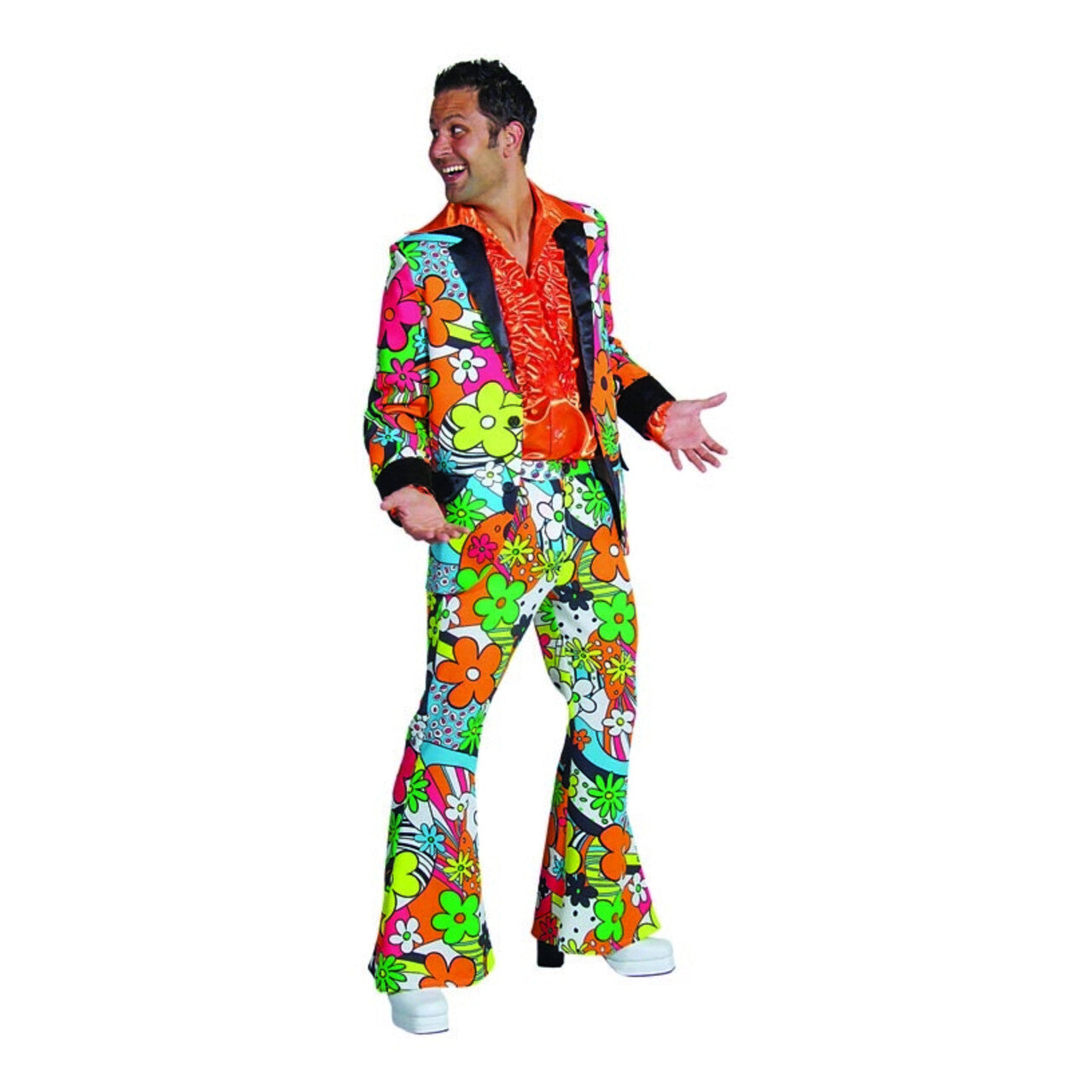 Op deze afbeelding zie je een Kostuums, van het merk Magic By Freddy's. Bloemen Man Jaren 60 Hippie Kostuum