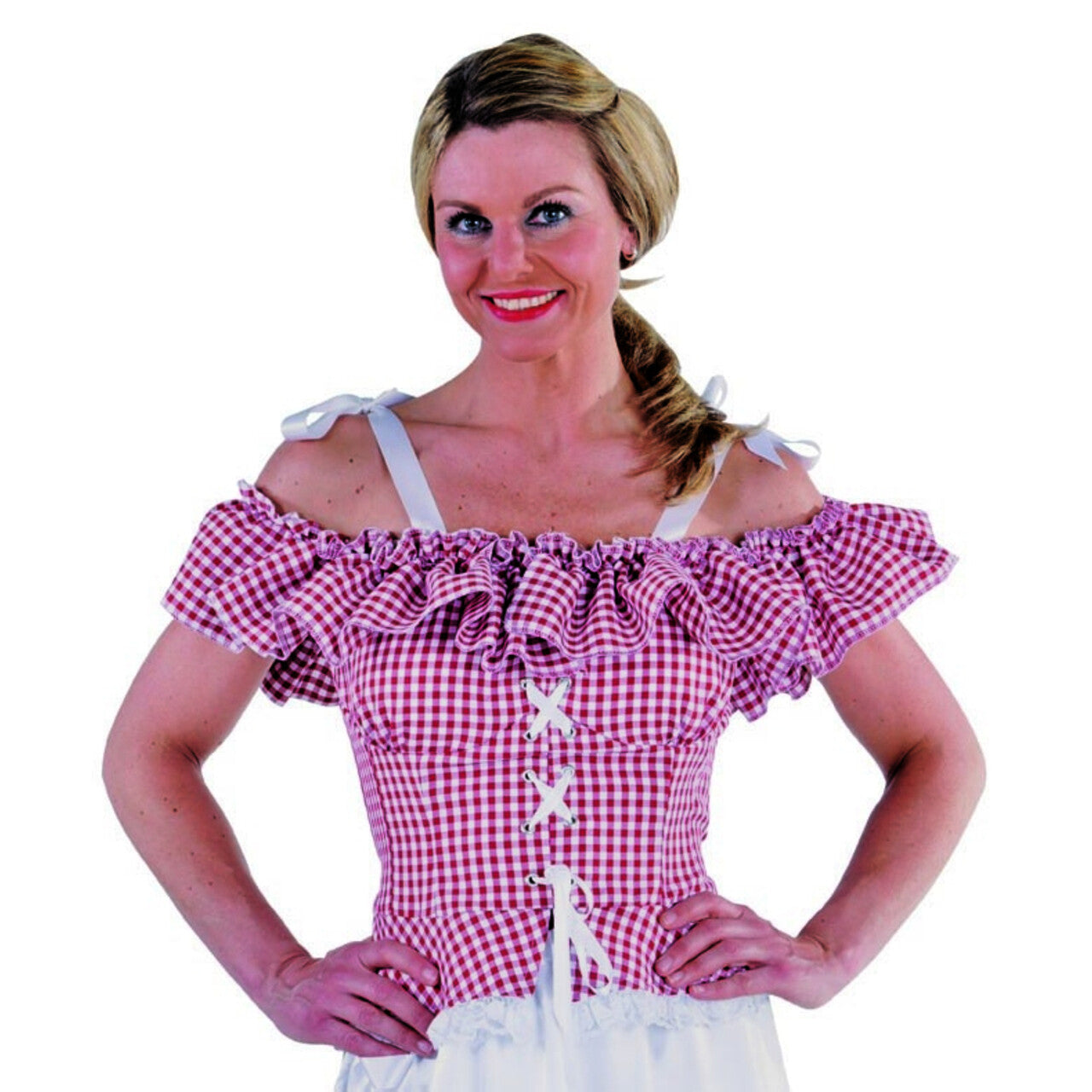Op deze afbeelding zie je een Kostuums, van het merk Magic By Freddy's. Verleidelijke Dirndl Blouse Angelica Brabants Bont Vrouw