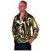 Op deze afbeelding zie je een Kostuums, van het merk Magic By Freddy's. Gouden Glitter Folie Blouse Man