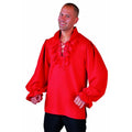 Stoere Zeeheld Piraat Hemd Met Ruches Rood Man