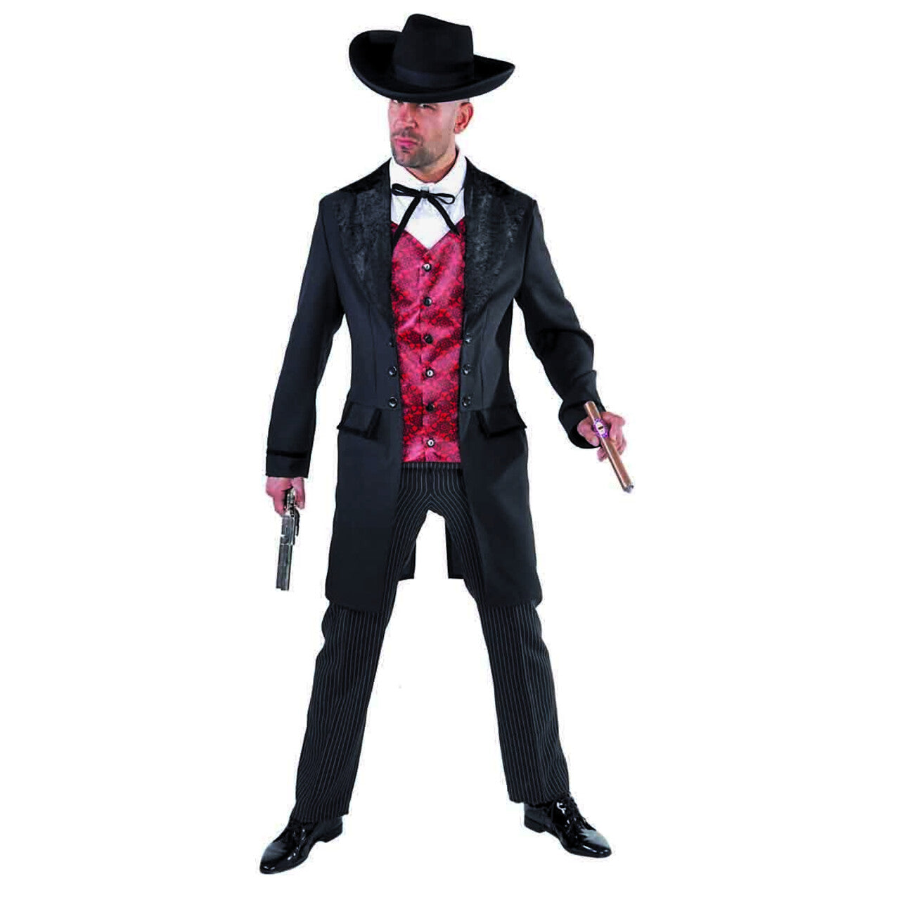 Op deze afbeelding zie je een Kostuums, van het merk Magic By Freddy's. Poker Man Saloon Wilde Westen Kostuum