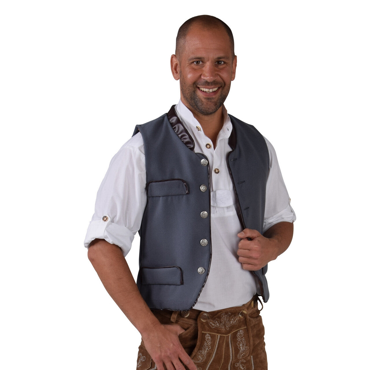Op deze afbeelding zie je een Kostuums, van het merk Magic By Freddy's. Trachtenvest Altijd Bierfeest Grijs Man