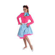 Op deze afbeelding zie je een Kostuums, van het merk Magic By Freddy's. Jaren 50 Swing Rock Rok Lichtblauw Vrouw