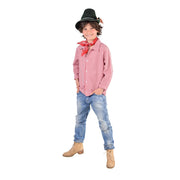 Op deze afbeelding zie je een Kostuums, van het merk Magic By Freddy's. Rood Wit Geblokt Hemd Oktoberfest Jongen