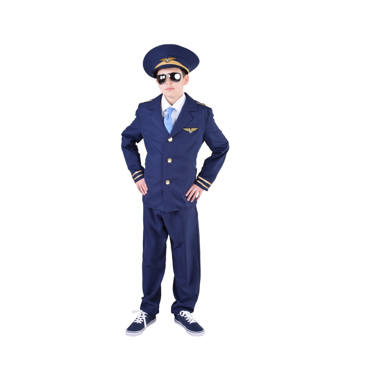 Op deze afbeelding zie je een Kostuums, van het merk Magic By Freddy's. Gezagvoerder Boeing 747 Piloot Jongen Kostuum