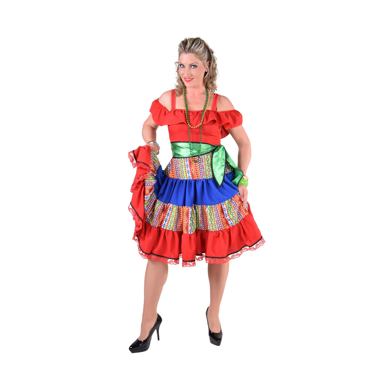 Op deze afbeelding zie je een Kostuums, van het merk Magic By Freddy's. Mexicaans Jalisco Volksdans Vrouw Kostuum