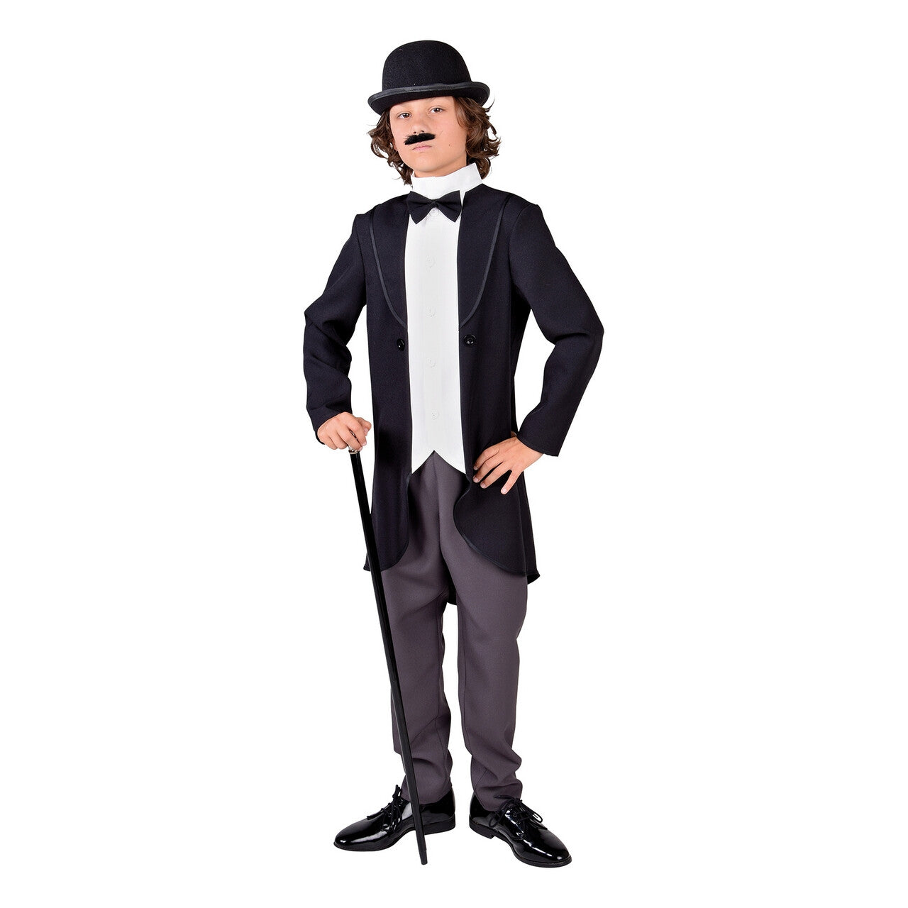 Op deze afbeelding zie je een Kostuums, van het merk Magic By Freddy's. Jaren 20 Filmheld Charlie Jongen Kostuum