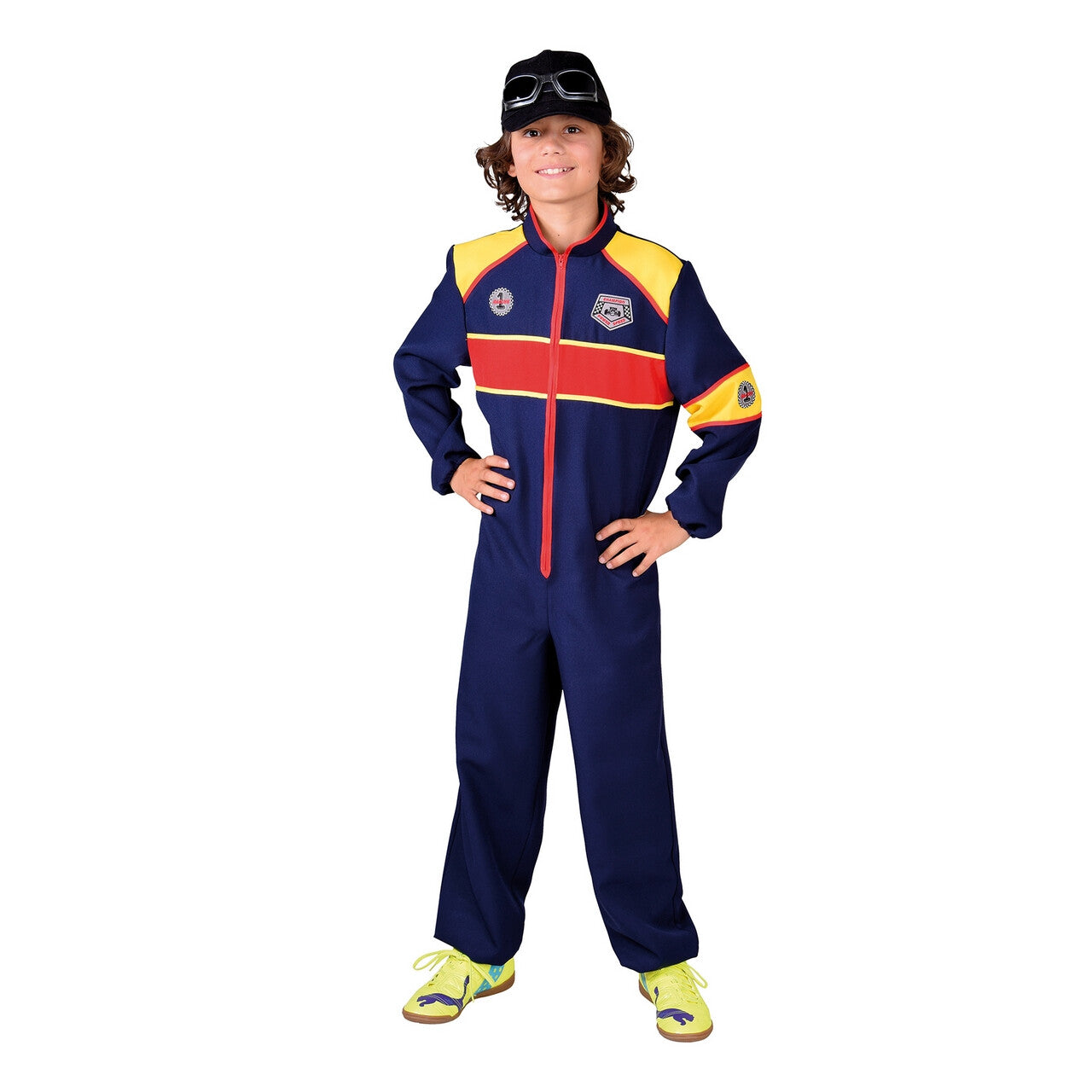 Op deze afbeelding zie je een Kostuums, van het merk Magic By Freddy's. Race Overall Formule 1 Circuit Kind Kostuum