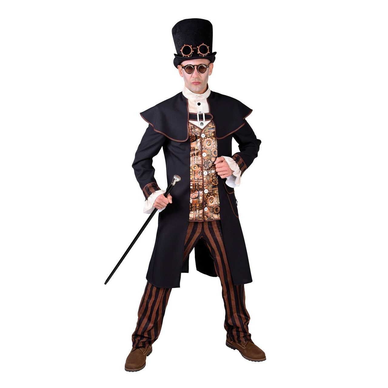Op deze afbeelding zie je een Kostuums, van het merk Magic By Freddy's. Machine Tandwielen Steampunk Man Kostuum