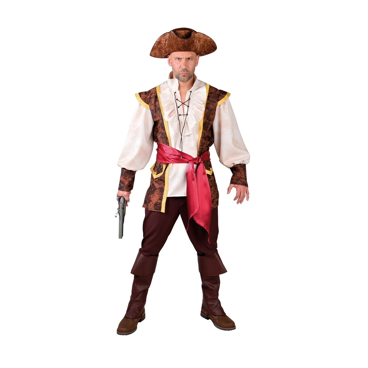 Op deze afbeelding zie je een Kostuums, van het merk Magic By Freddy's. Altijd Paraat Piraat Caribische Zee Man Kostuum
