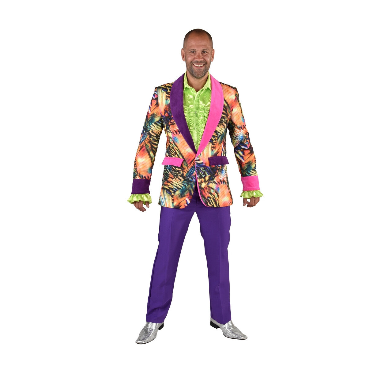Op deze afbeelding zie je een Kostuums, van het merk Magic By Freddy's. Wilde Psychedelische Tijger Colbert Man