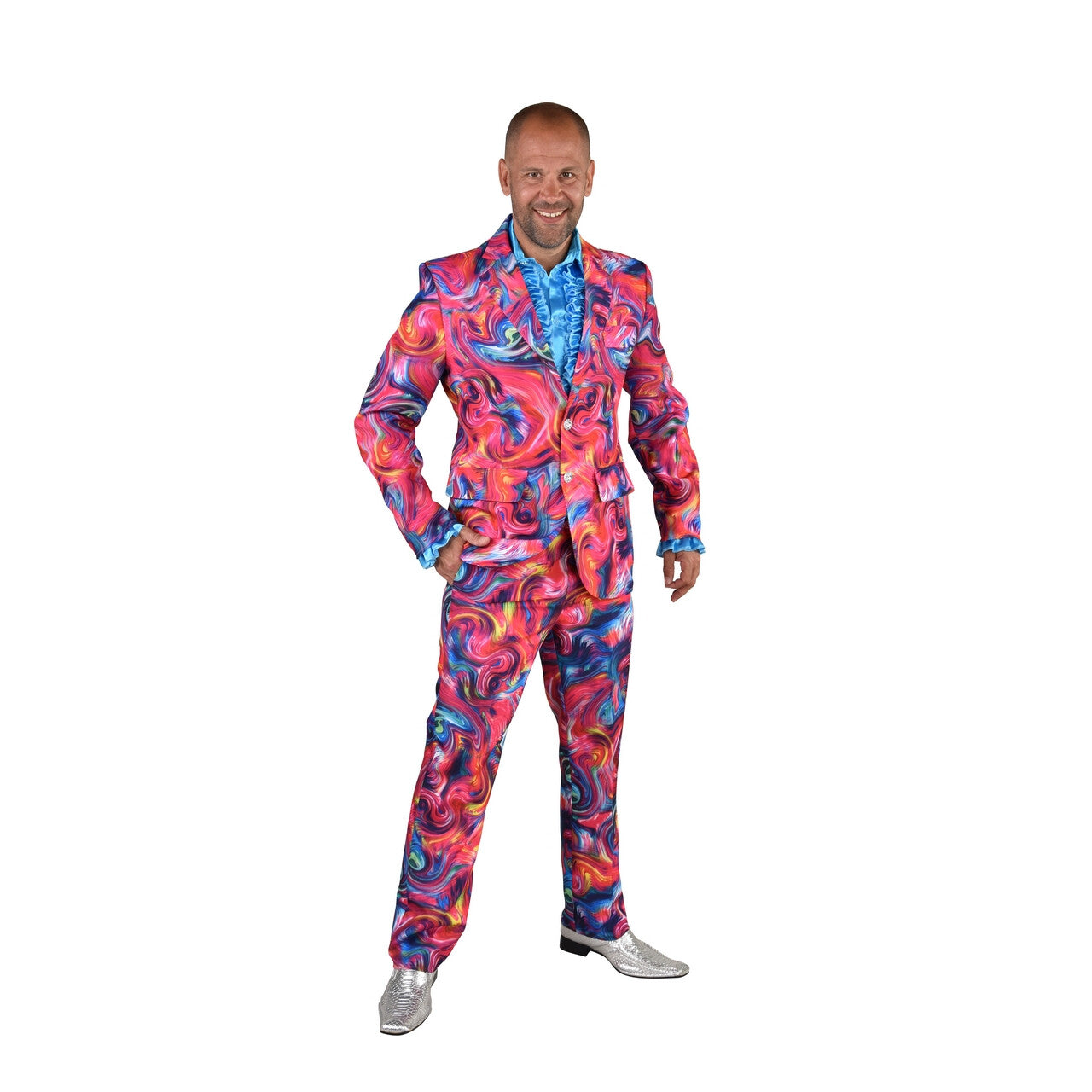 Op deze afbeelding zie je een Kostuums, van het merk Magic By Freddy's. Roze Funky Cirkels Aquarel Man Kostuum
