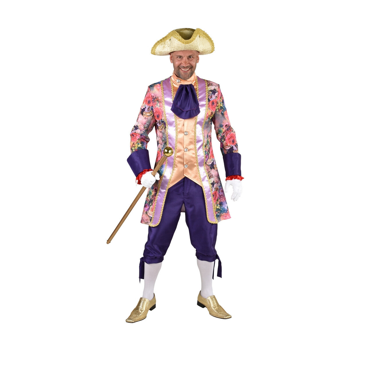Op deze afbeelding zie je een Kostuums, van het merk Magic By Freddy's. Markies Des Fleurs Rozen Man Kostuum