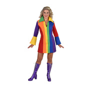 Op deze afbeelding zie je een Kostuums, van het merk Magic By Freddy's. Vrolijk Regenboog Jaren 70 Stijl Vrouw Kostuum