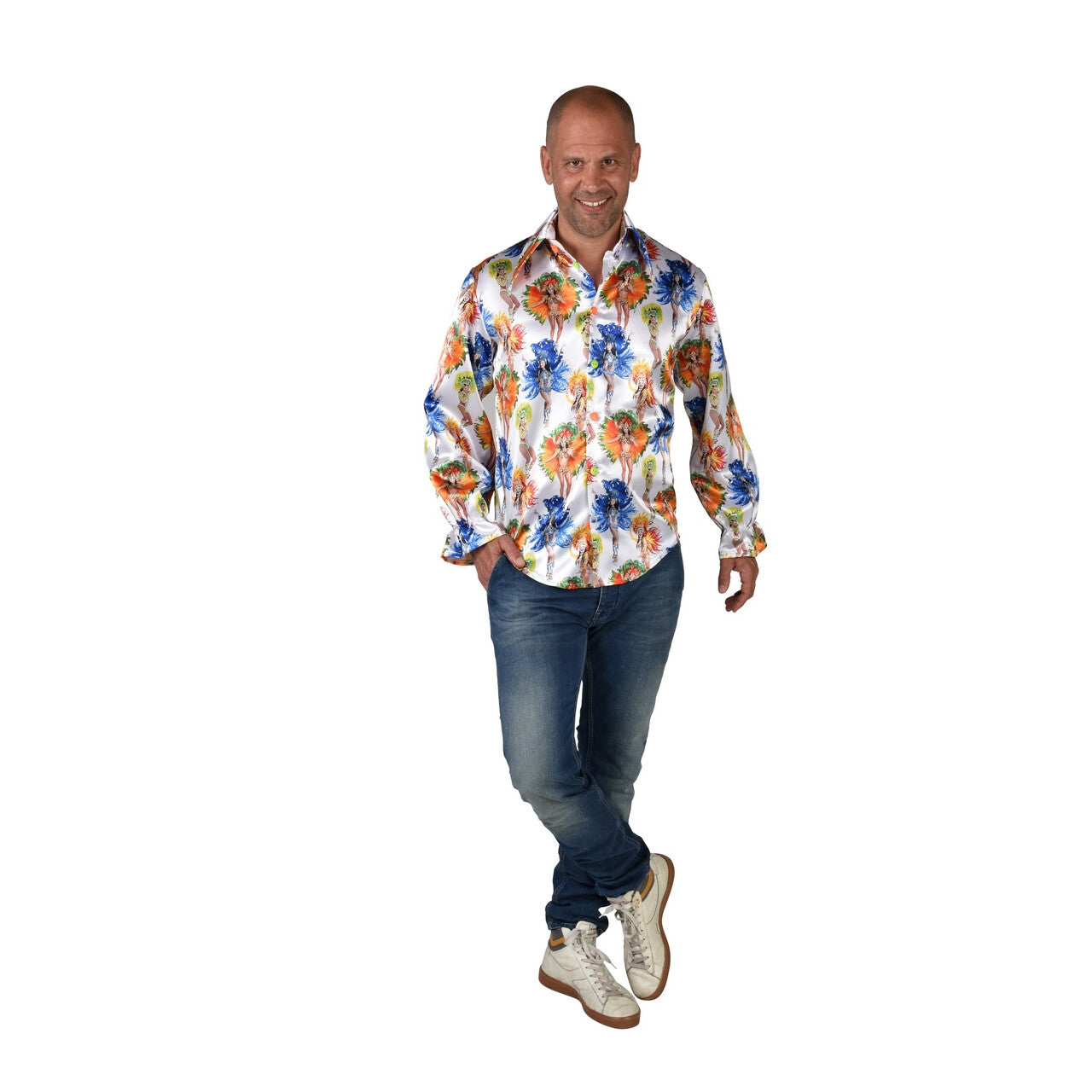 Op deze afbeelding zie je een Kostuums, van het merk Magic By Freddy's. Hemd Rio De Janeiro Carnaval Samba Danseresssen Man