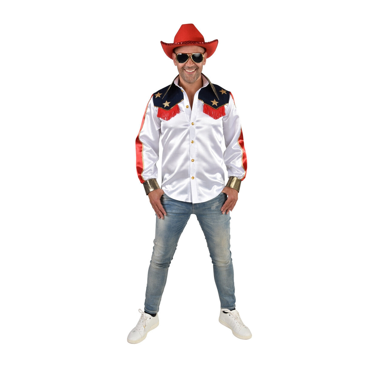 Op deze afbeelding zie je een Kostuums, van het merk Magic By Freddy's. Line Dance Cowboy Las Vegas Rodeo Blouse Man