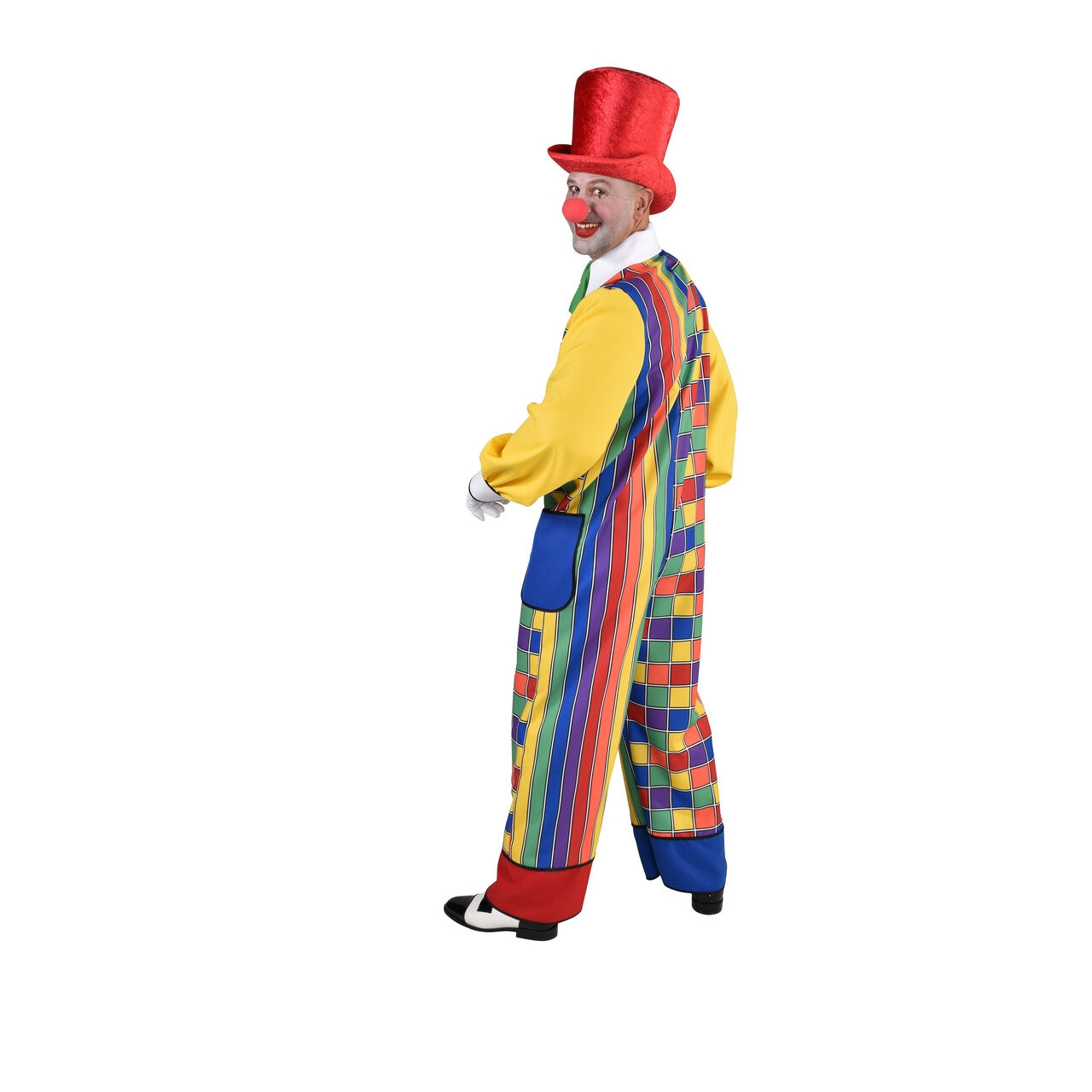 Op deze afbeelding zie je een Kostuums, van het merk Magic By Freddy's. Dol Dwaas Regenboog Circus Clown Overall Man Kostuum