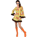Speelse Hippie Jurk Groene Bloemen Vrouw