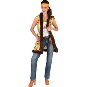Op deze afbeelding zie je een Kostuums, van het merk Magic By Freddy's. Hippie Groene Bloemen Vest Joanne Vrouw