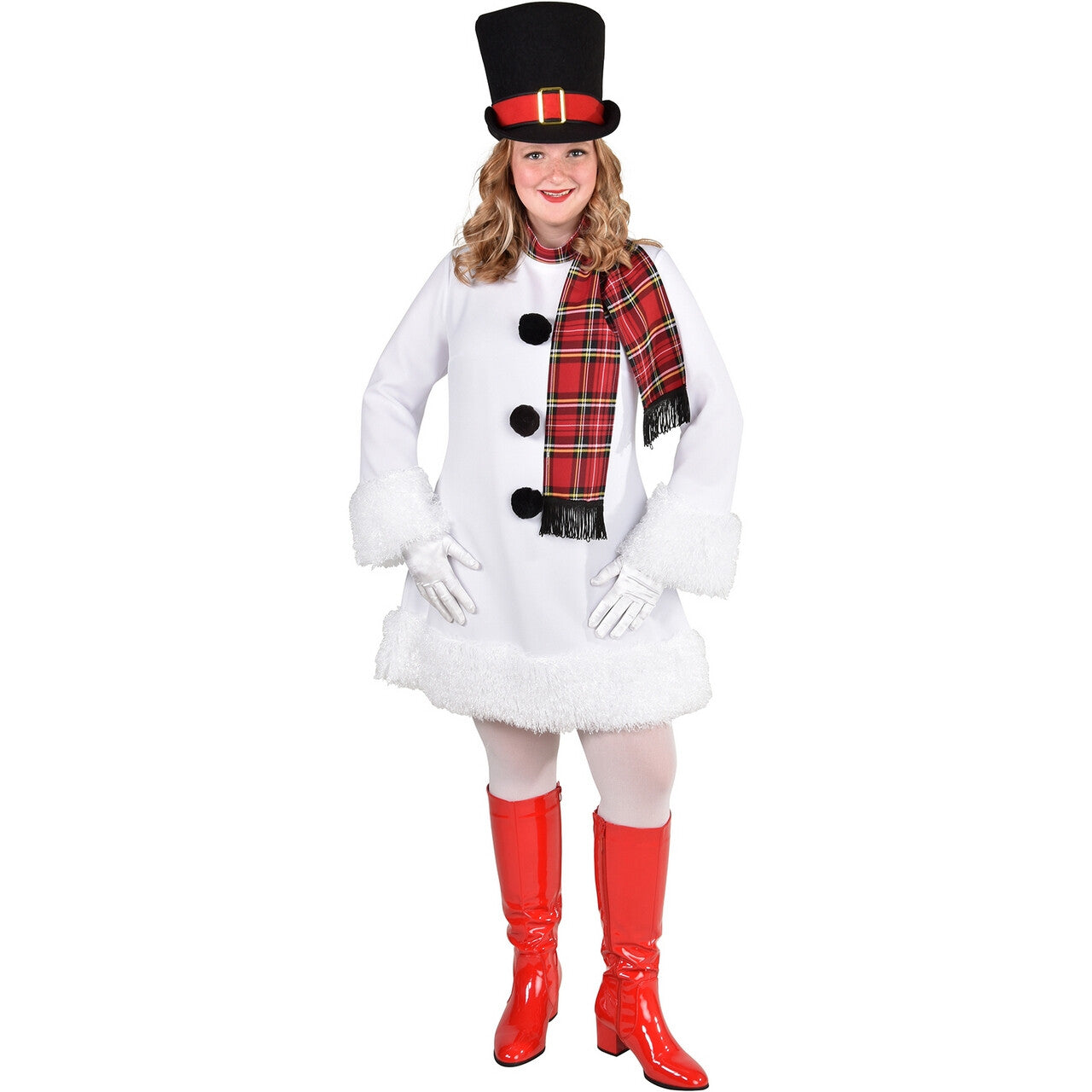 Op deze afbeelding zie je een Kostuums, van het merk Magic By Freddy's. Olga De Poppige Sneeuwpop Vrouw Kostuum