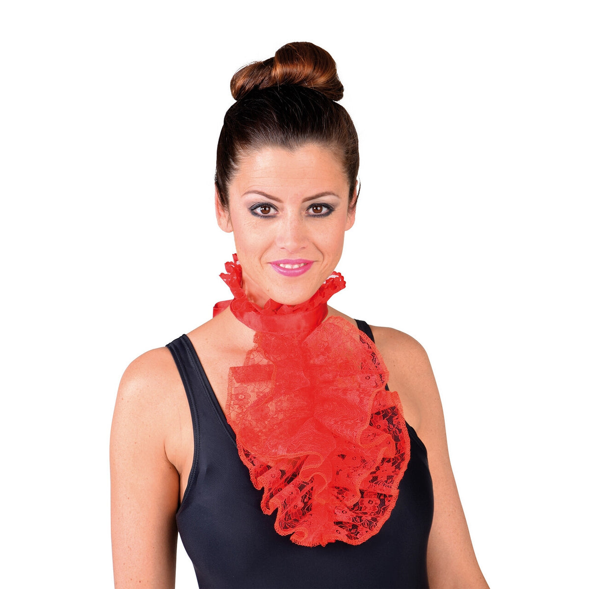 Op deze afbeelding zie je een Accessoires, van het merk Magic By Freddy's. Jabot Kant Luxe Rood Linda