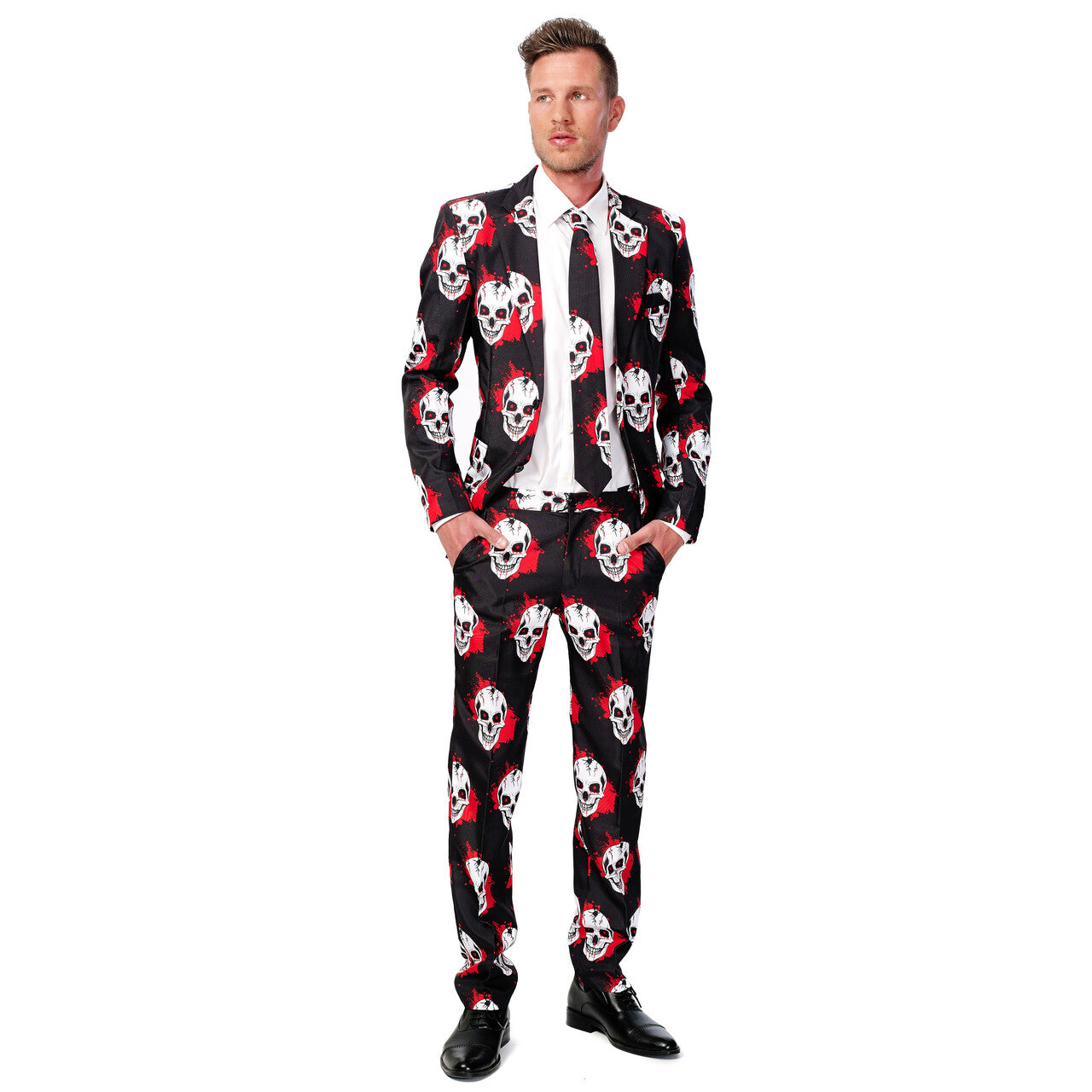 Op deze afbeelding zie je een Kostuums, van het merk Suitmeister. Halloween Honey Skulls Blood Suitmeister Kostuum Man