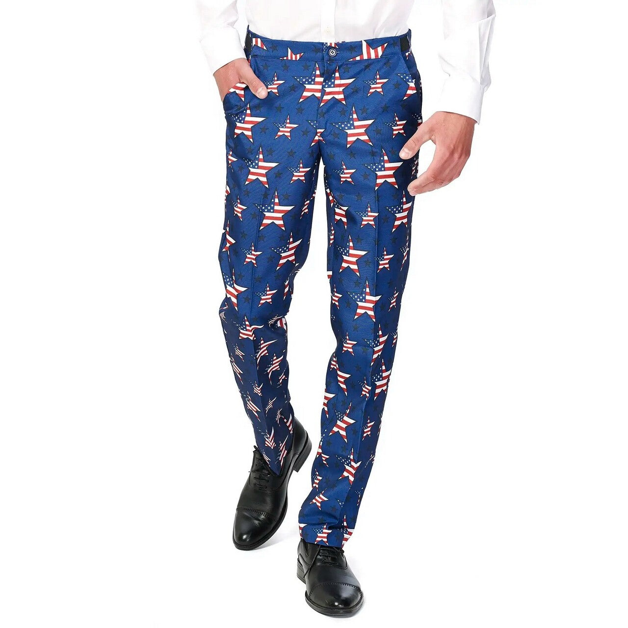 Op deze afbeelding zie je een Kostuums, van het merk Suitmeister. Showman USA Stars And Stripes Suitmeister Kostuum