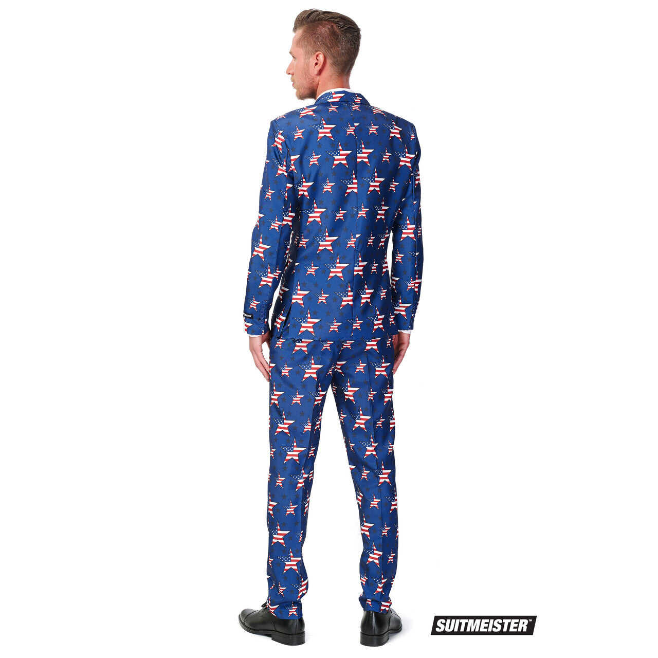 Op deze afbeelding zie je een Kostuums, van het merk Suitmeister. Showman USA Stars And Stripes Suitmeister Kostuum
