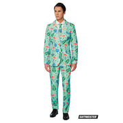 Op deze afbeelding zie je een Kostuums, van het merk Suitmeister. Tropische Varens En Flamingos Man Kostuum