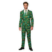 Op deze afbeelding zie je een Kostuums, van het merk Suitmeister. Groen Fonkelend Kerstbomen Man Kostuum
