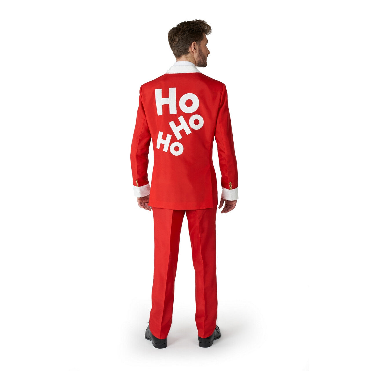 Op deze afbeelding zie je een Kostuums, van het merk Suitmeister. Ho Ho Ho Santa Faux Fur Man Kostuum