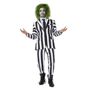 Op deze afbeelding zie je een Kostuums, van het merk Suitmeister. Beetlejuice White Stripes Man Kostuum
