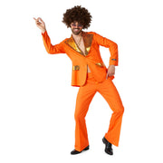 Op deze afbeelding zie je een Kostuums, van het merk Suitmeister. Disco Orange Holland Party Man Kostuum
