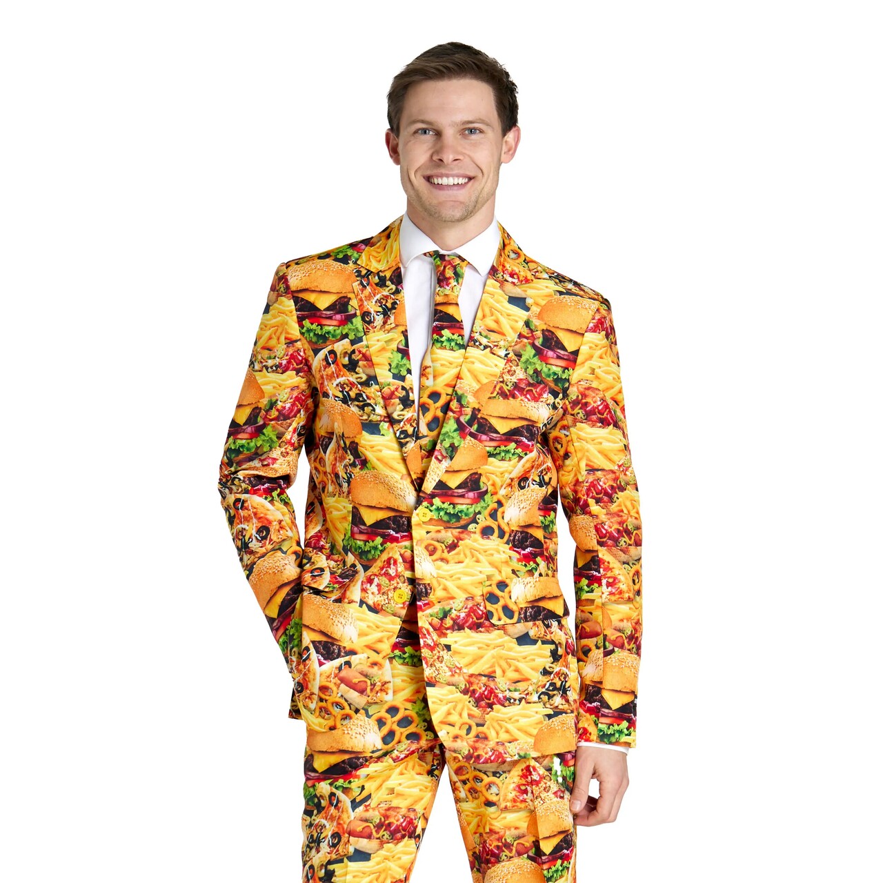 Op deze afbeelding zie je een Kostuums, van het merk Suitmeister. Deluxe Snack Meister Man Kostuum