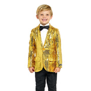 Op deze afbeelding zie je een Kostuums, van het merk Suitmeister. Boys Sequin Gold Jongen Kostuum