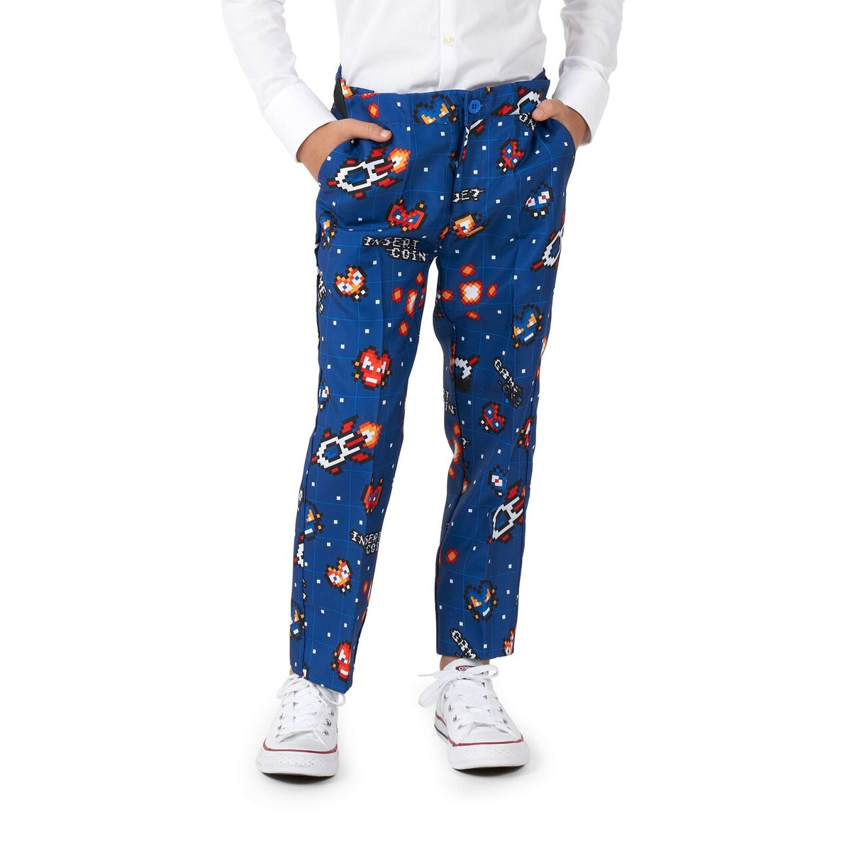 Op deze afbeelding zie je een Kostuums, van het merk Suitmeister. Boys Retro Gamer Navy Jongen Kostuum
