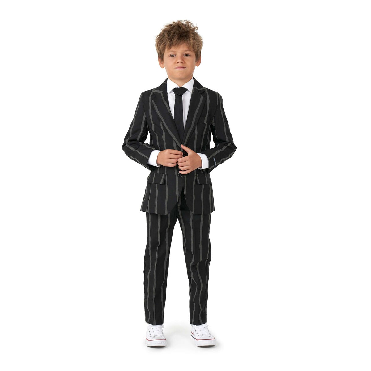 Op deze afbeelding zie je een Kostuums, van het merk Suitmeister. Boys Oversized Pinstripe Glow-In-The-Dark Jongen