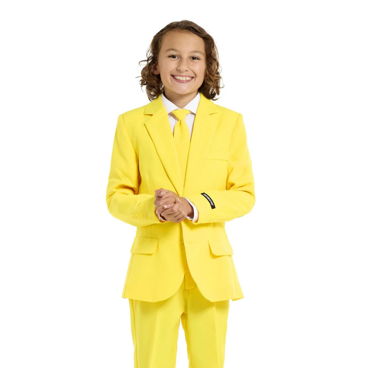 Op deze afbeelding zie je een Kostuums, van het merk Opposuits. Summer Solid Yellow Jongen Kostuum