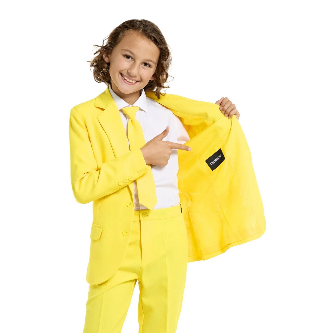 Op deze afbeelding zie je een Kostuums, van het merk Opposuits. Summer Solid Yellow Jongen Kostuum
